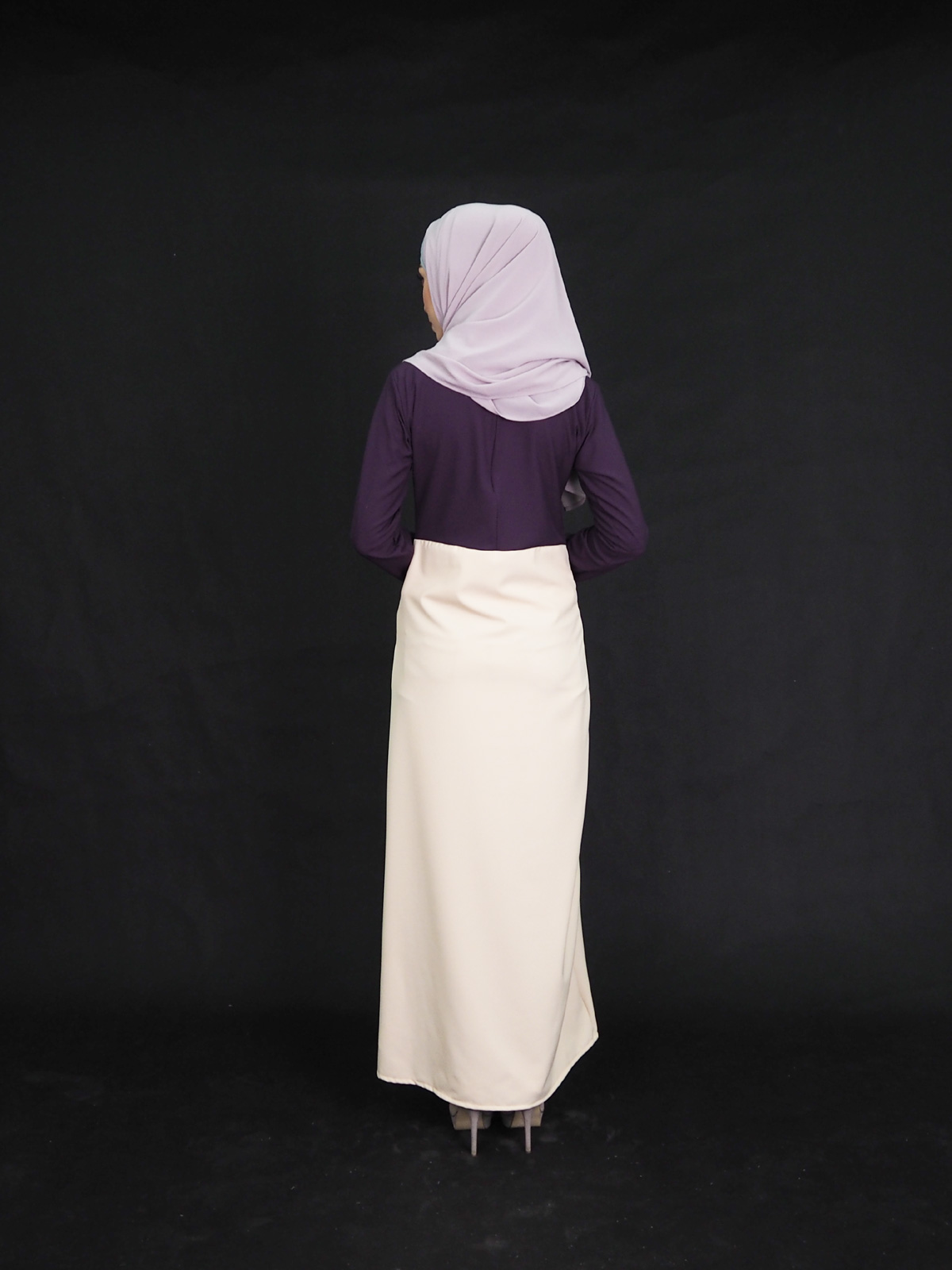SW4006 Two Tone Jubah Dress Purple