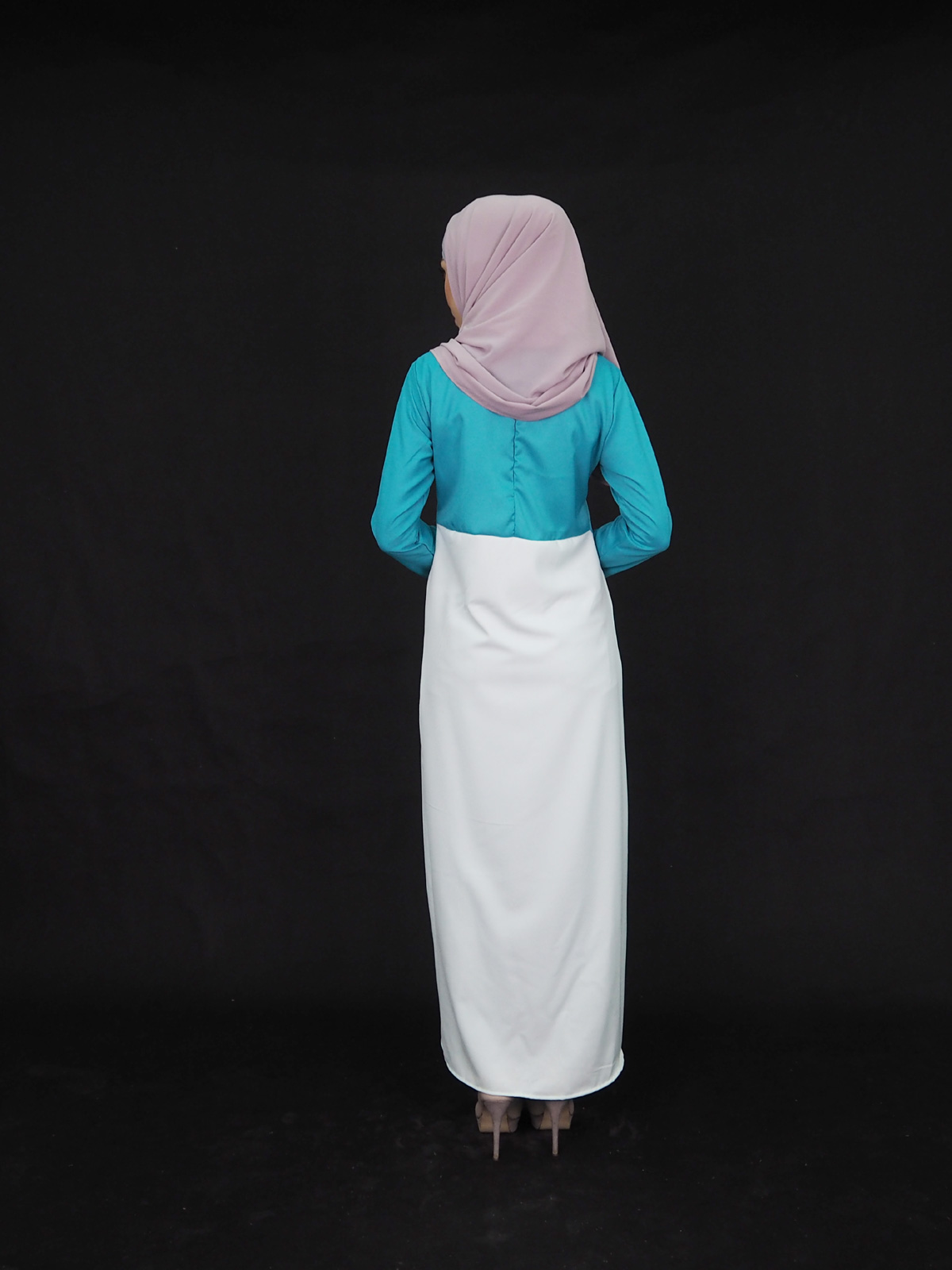 SW4006 Two Tone Jubah Dress Turquoise