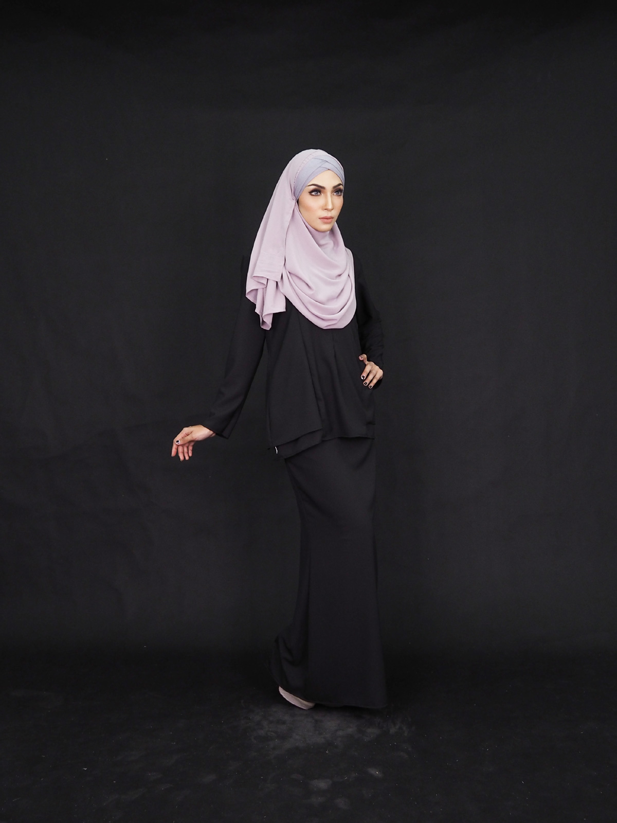 SW4008 Baju Kurung (PLUS SIZE) Black