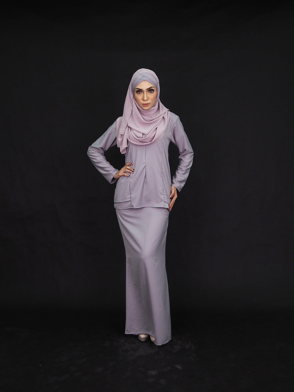 SW4008 Baju Kurung (PLUS SIZE) Grey