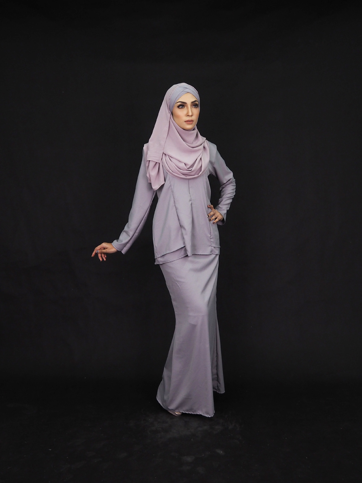 SW4008 Baju Kurung (PLUS SIZE) Grey