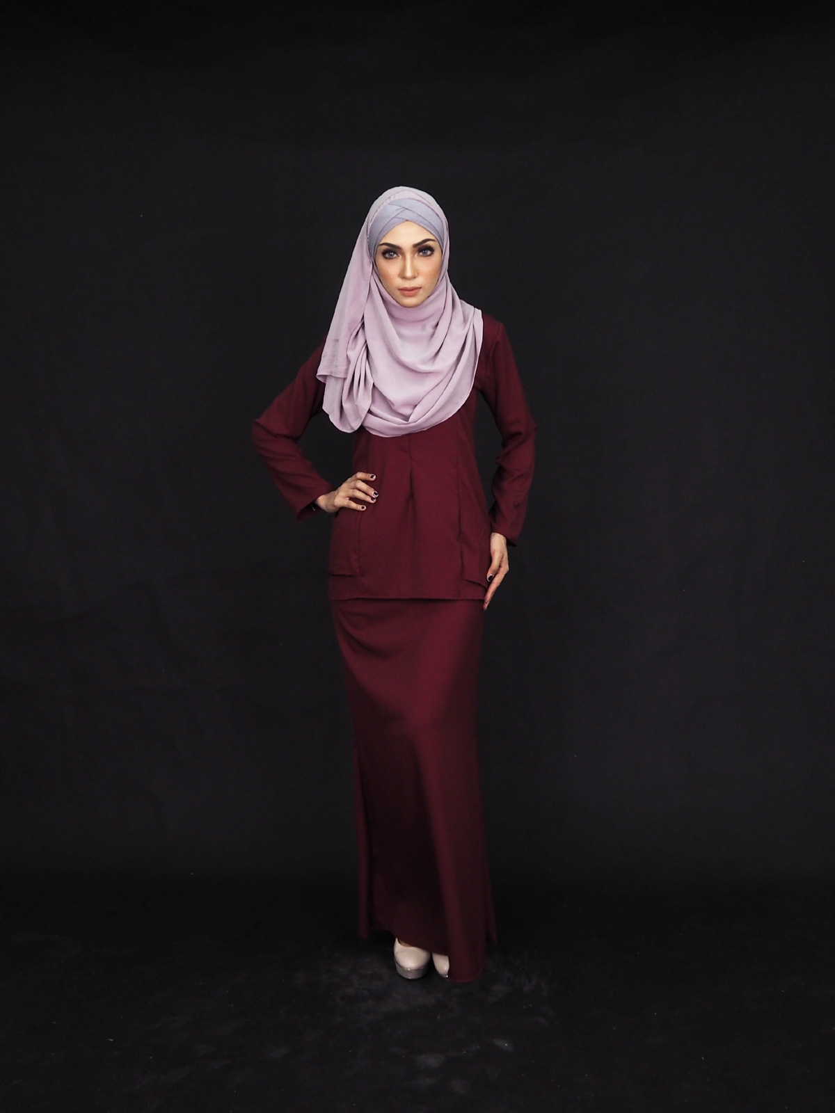 SW4008 Baju Kurung (PLUS SIZE) Maroon