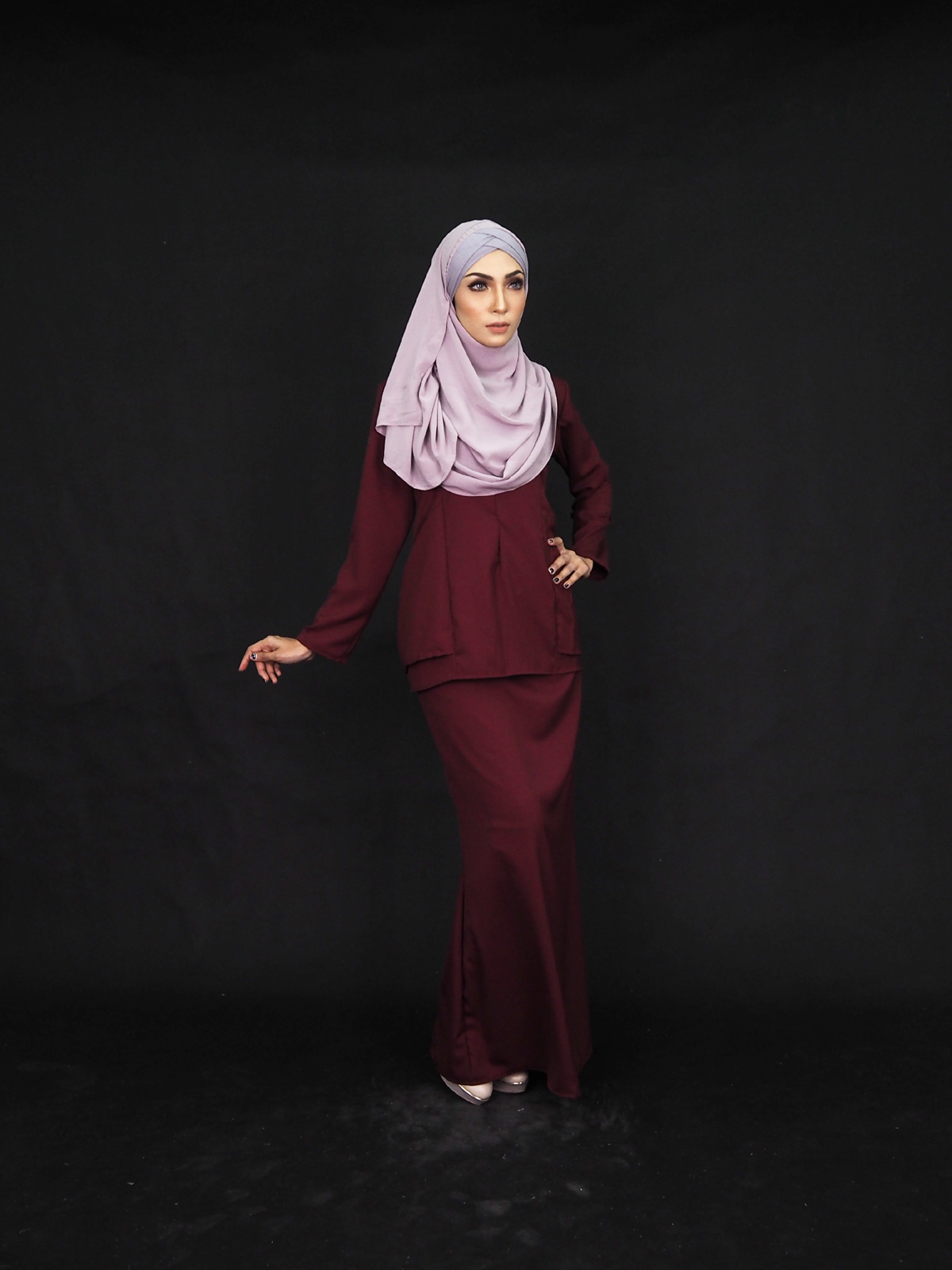 SW4008 Baju Kurung (PLUS SIZE) Maroon