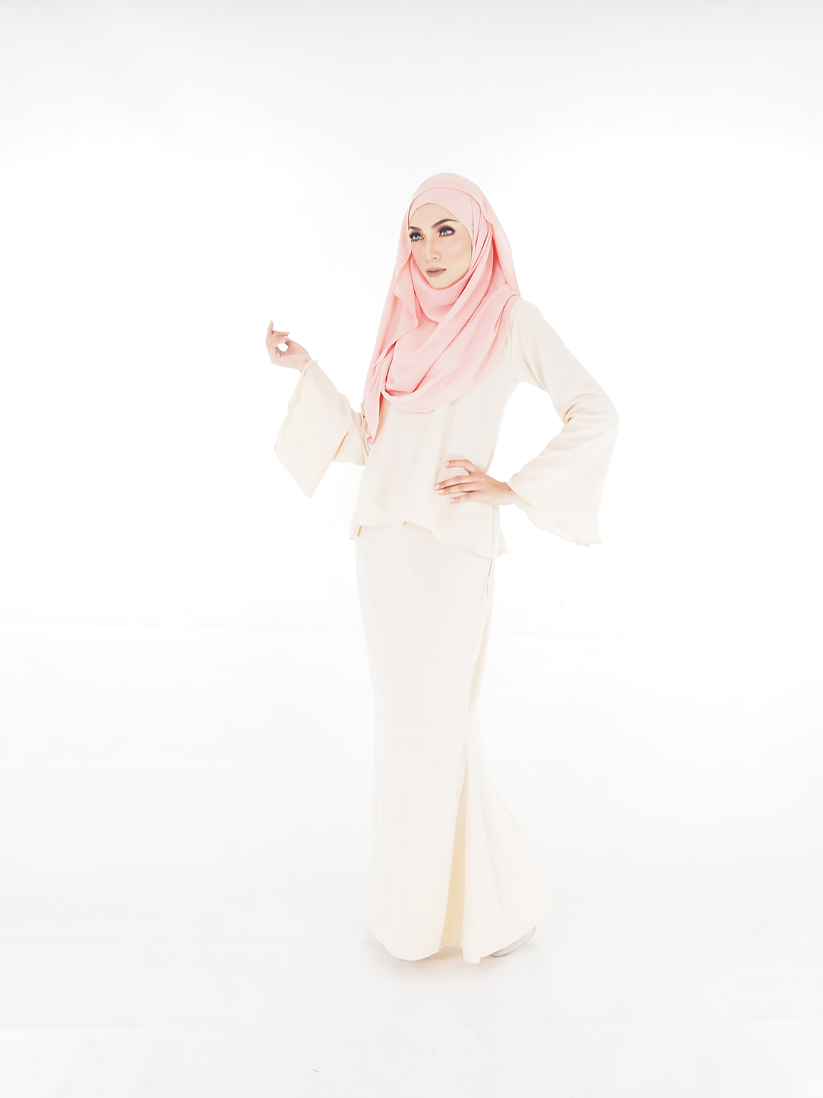 SW4012 Fashion Baju Kurung Cream