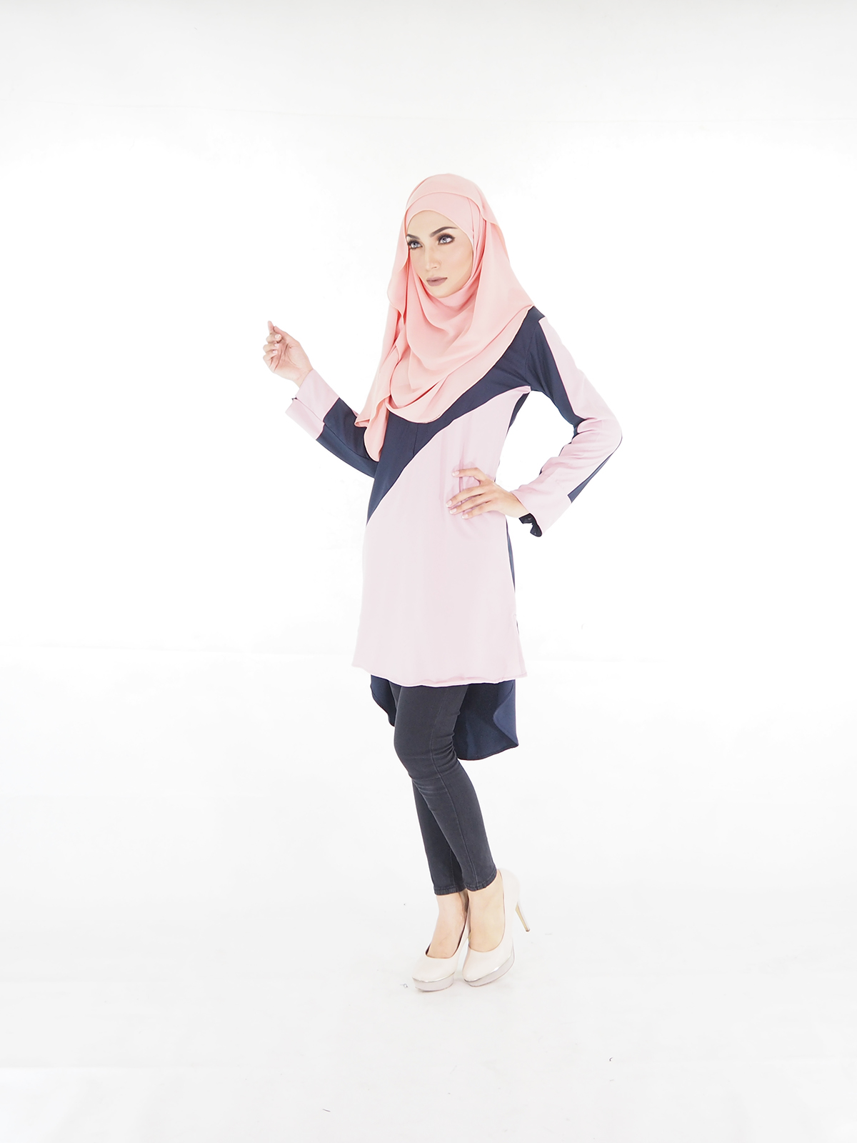 SW4013 Fishtail Blouse Dark Blue