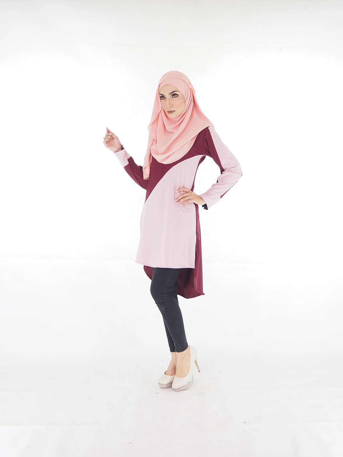 SW4013 Fishtail Blouse Maroon