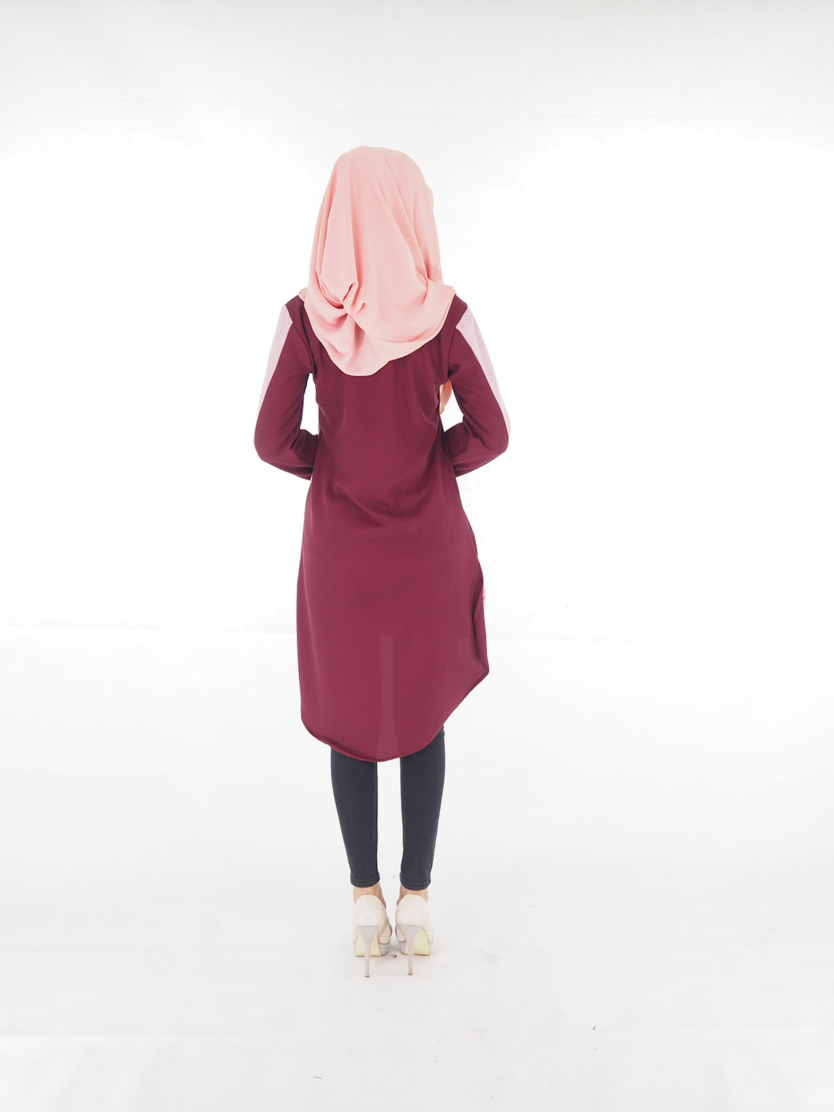 SW4013 Fishtail Blouse Maroon
