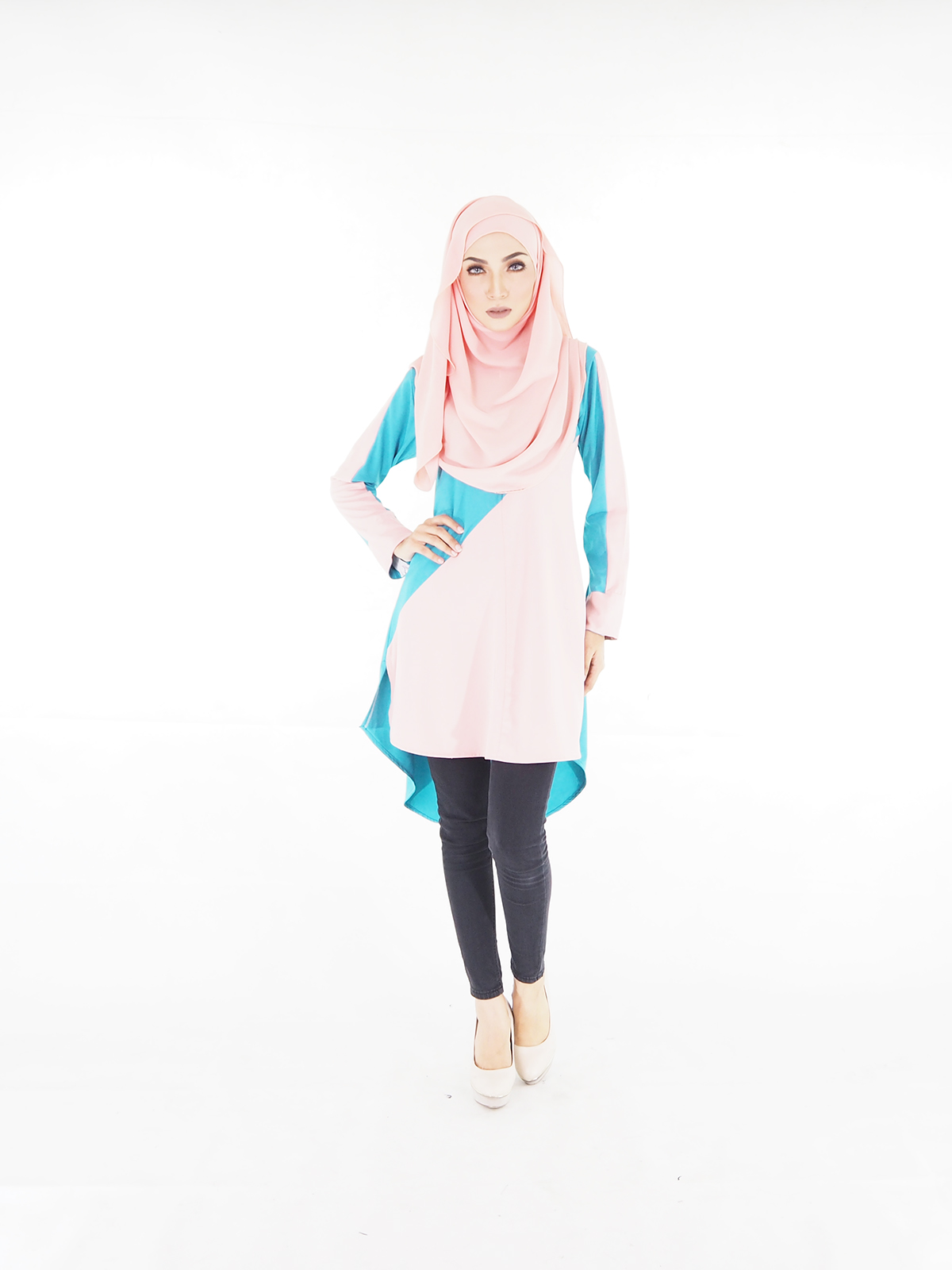 SW4013 Fishtail Blouse Turquoise