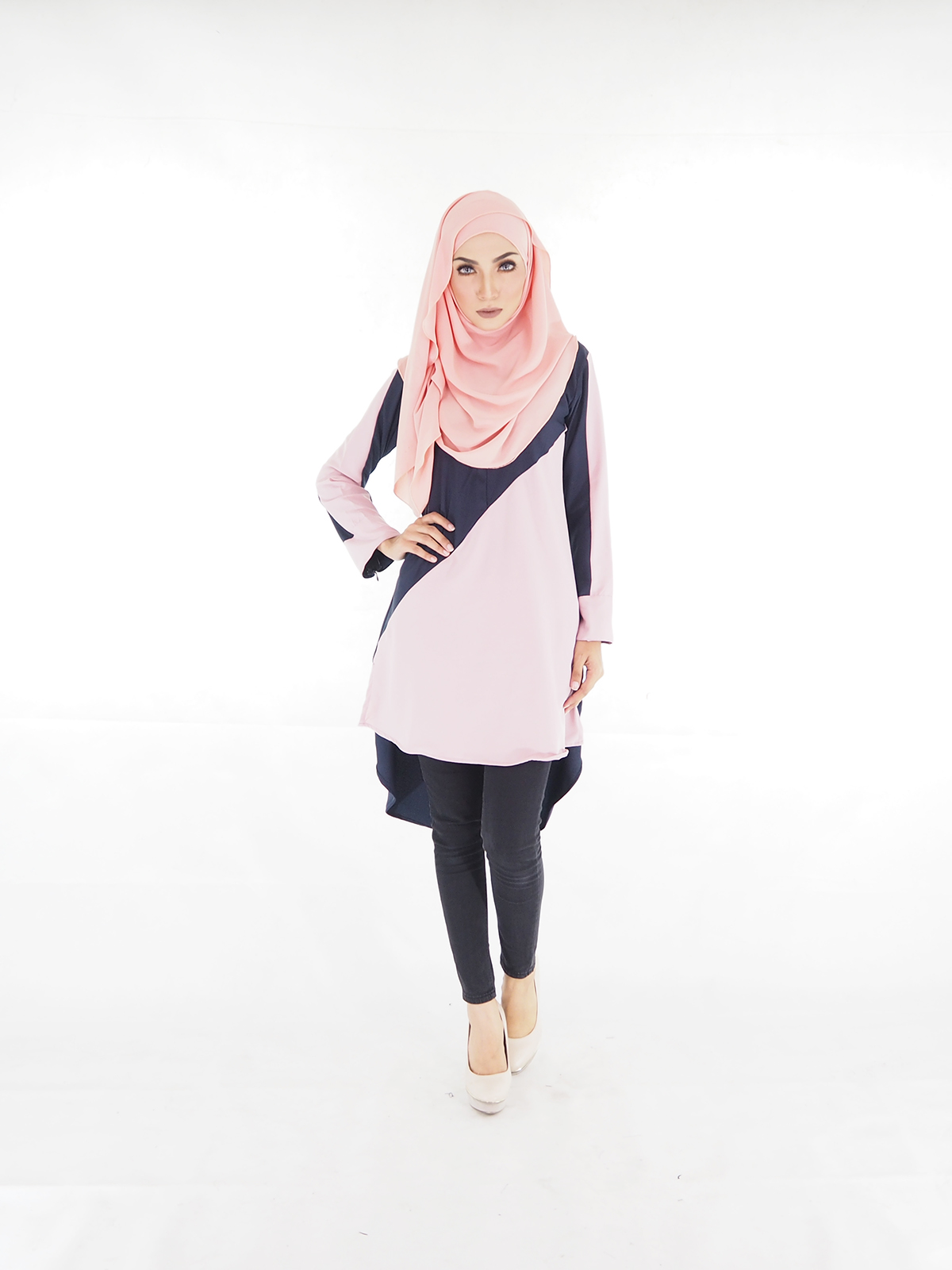 SW4015 Fishtail Blouse (PLUS SIZE) Dark Blue