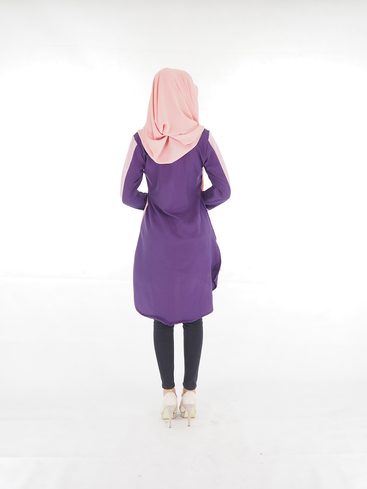 SW4015 Fishtail Blouse (PLUS SIZE) Purple