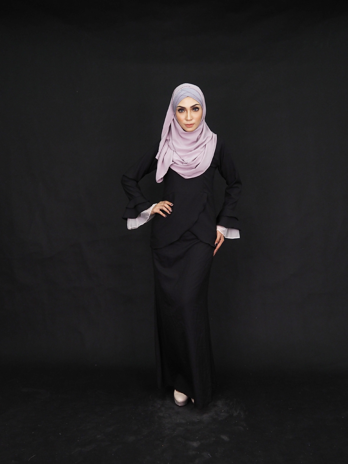 SW4016 Elegant Baju Kurung Black
