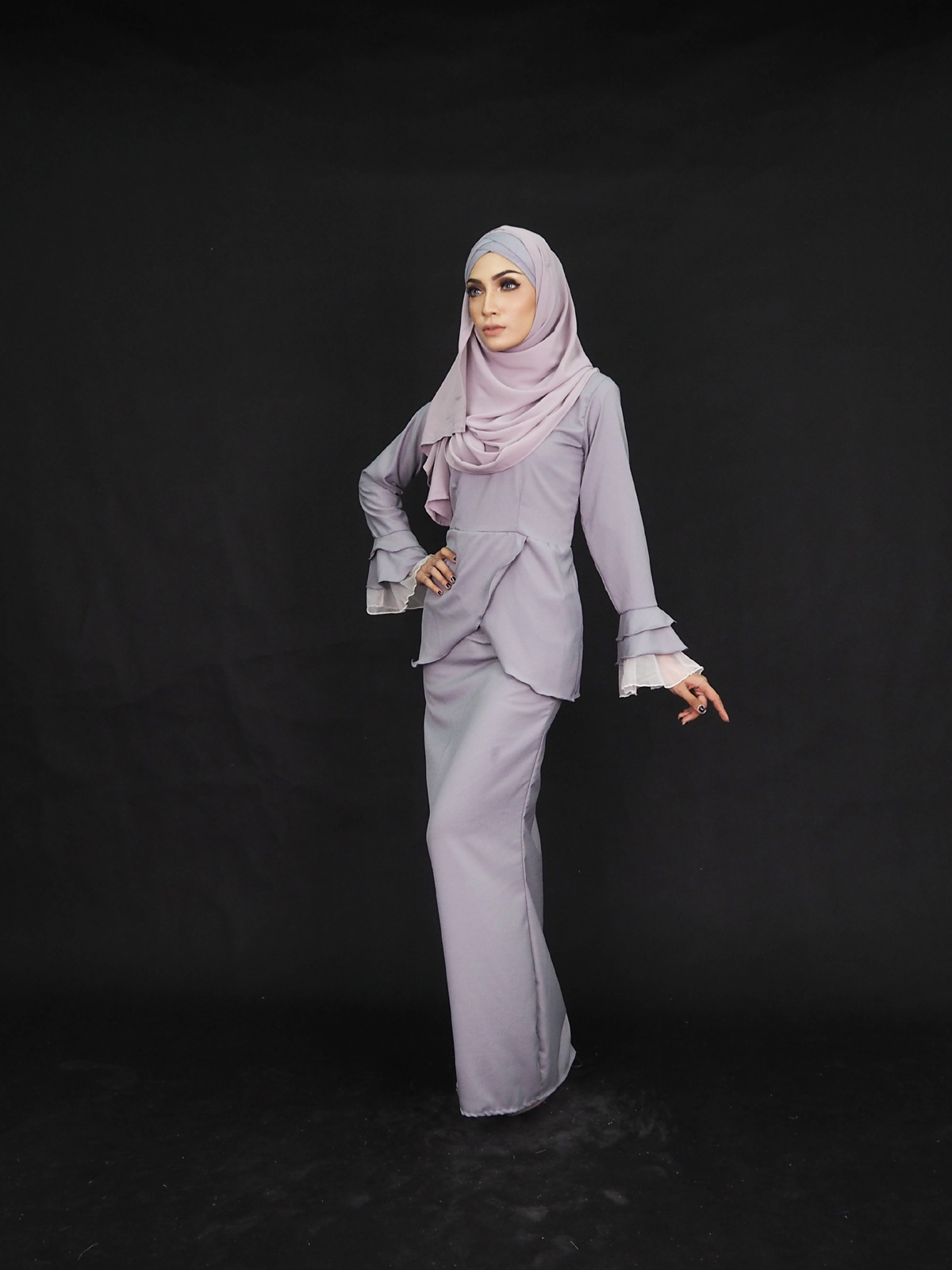 SW4016 Elegant Baju Kurung Grey