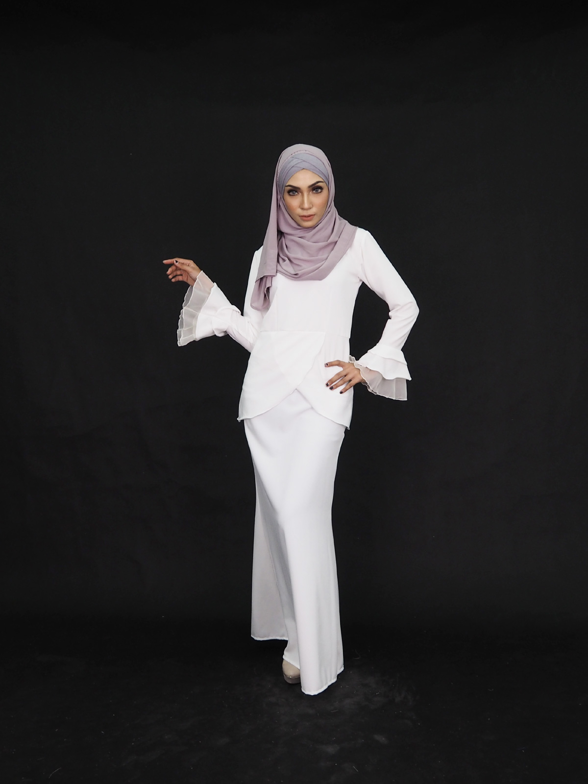SW4016 Elegant Baju Kurung White
