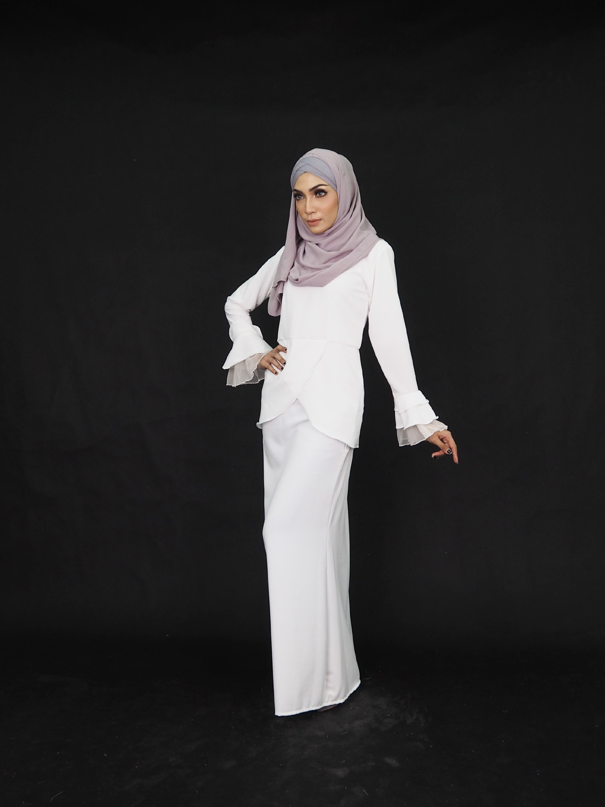 SW4016 Elegant Baju Kurung White