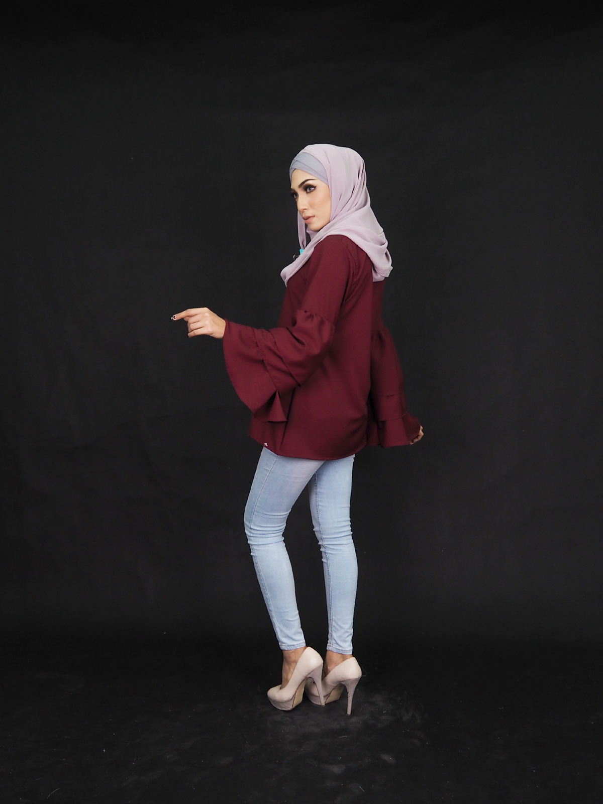 SW4017 Fashion Blouse Maroon