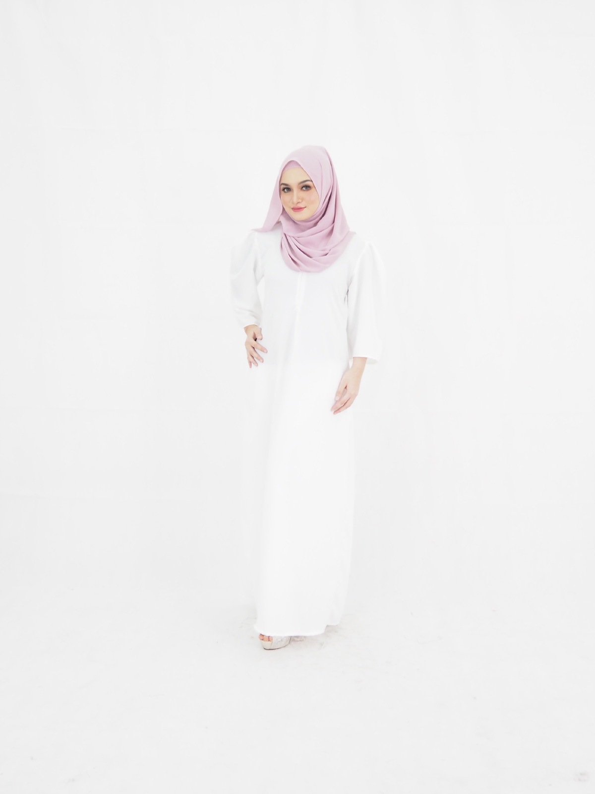 SW4018 Jubah Dress White