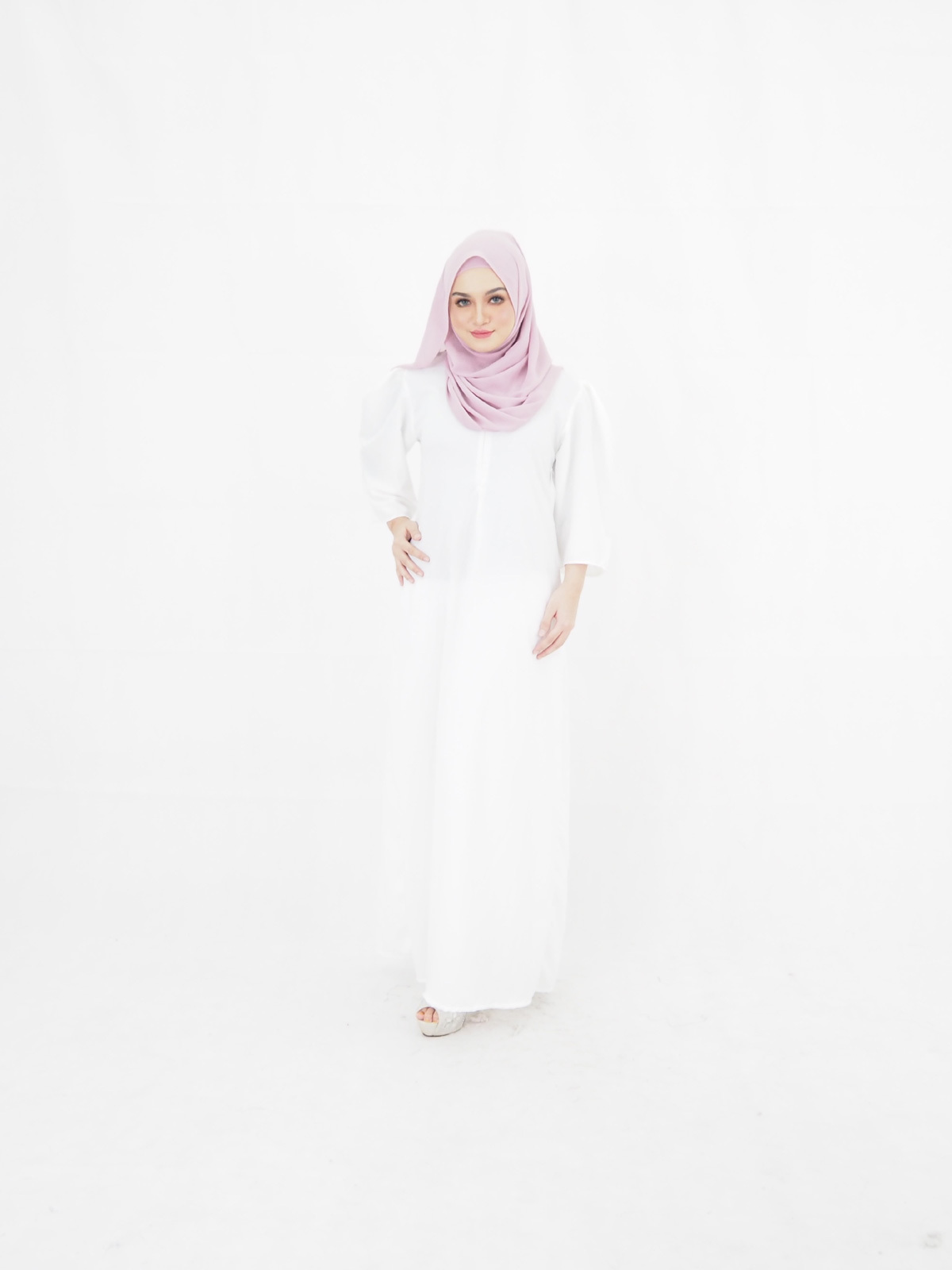 SW4018 Jubah Dress White