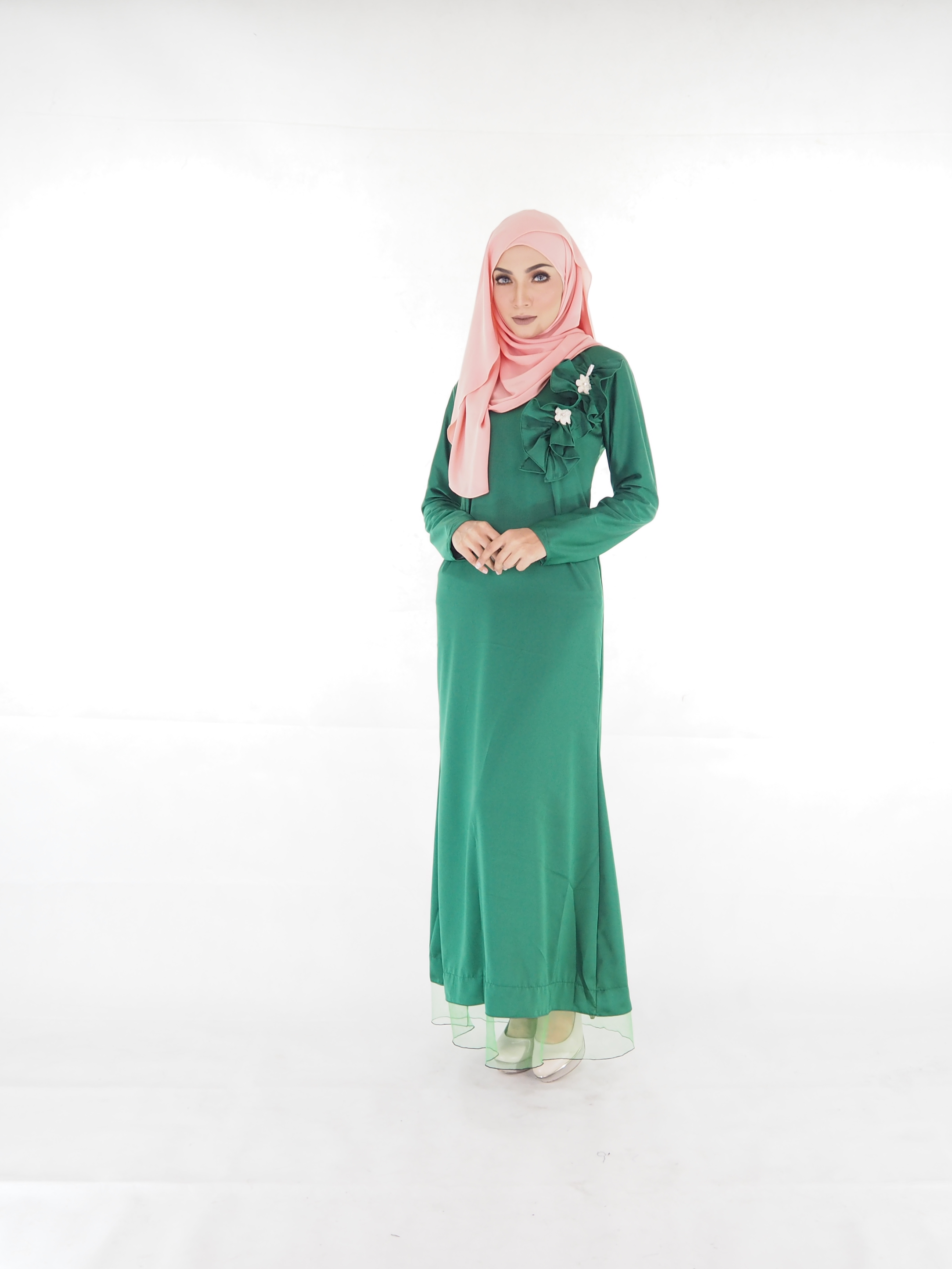 SW4021 Flowers Jubah Green