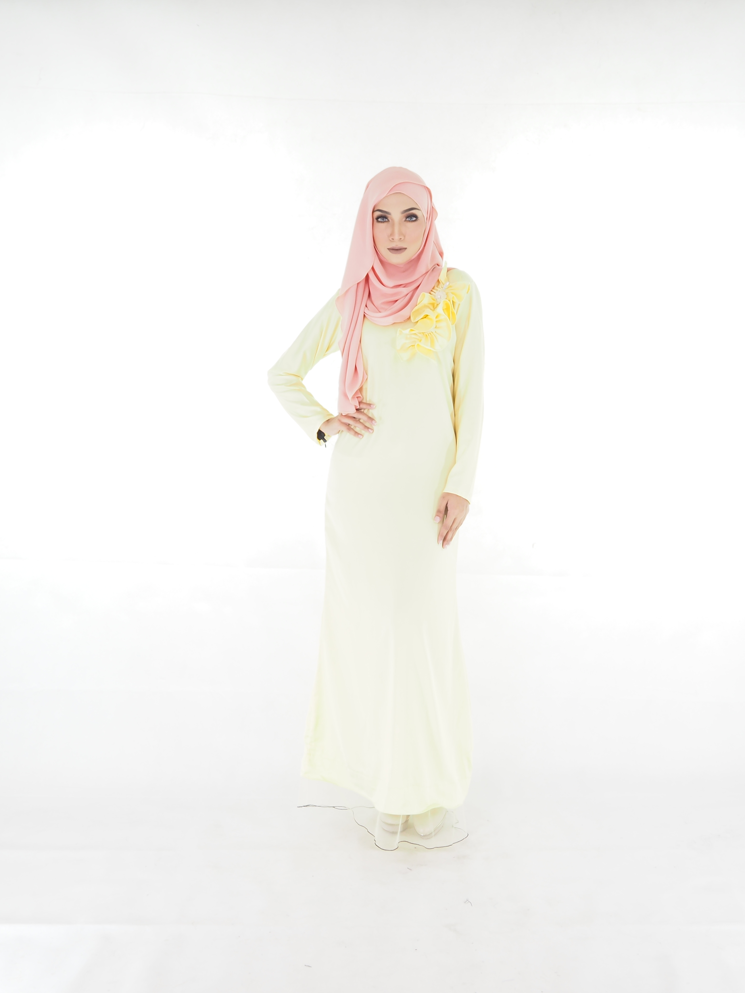 SW4021 Flowers Jubah Yellow