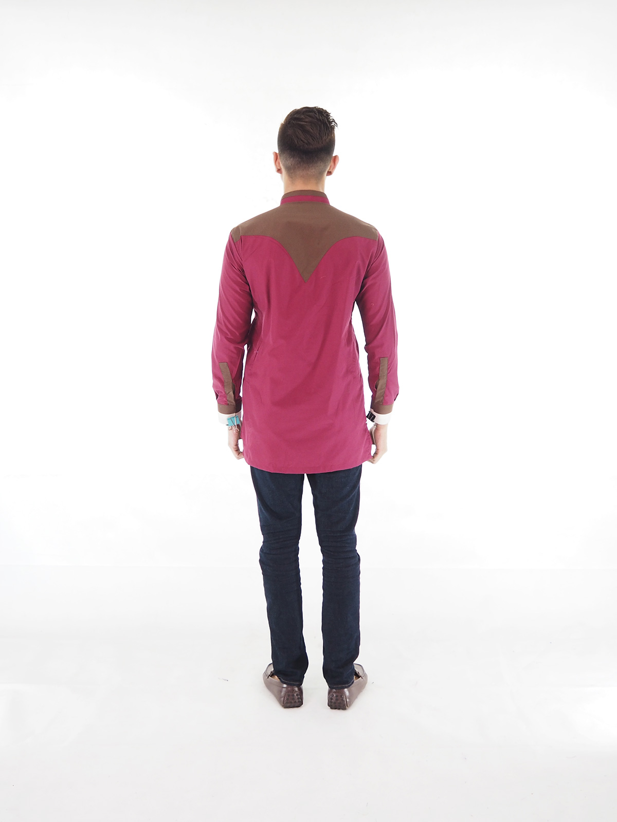 SW4023 Fashion Blouse Kurta Men Maroon