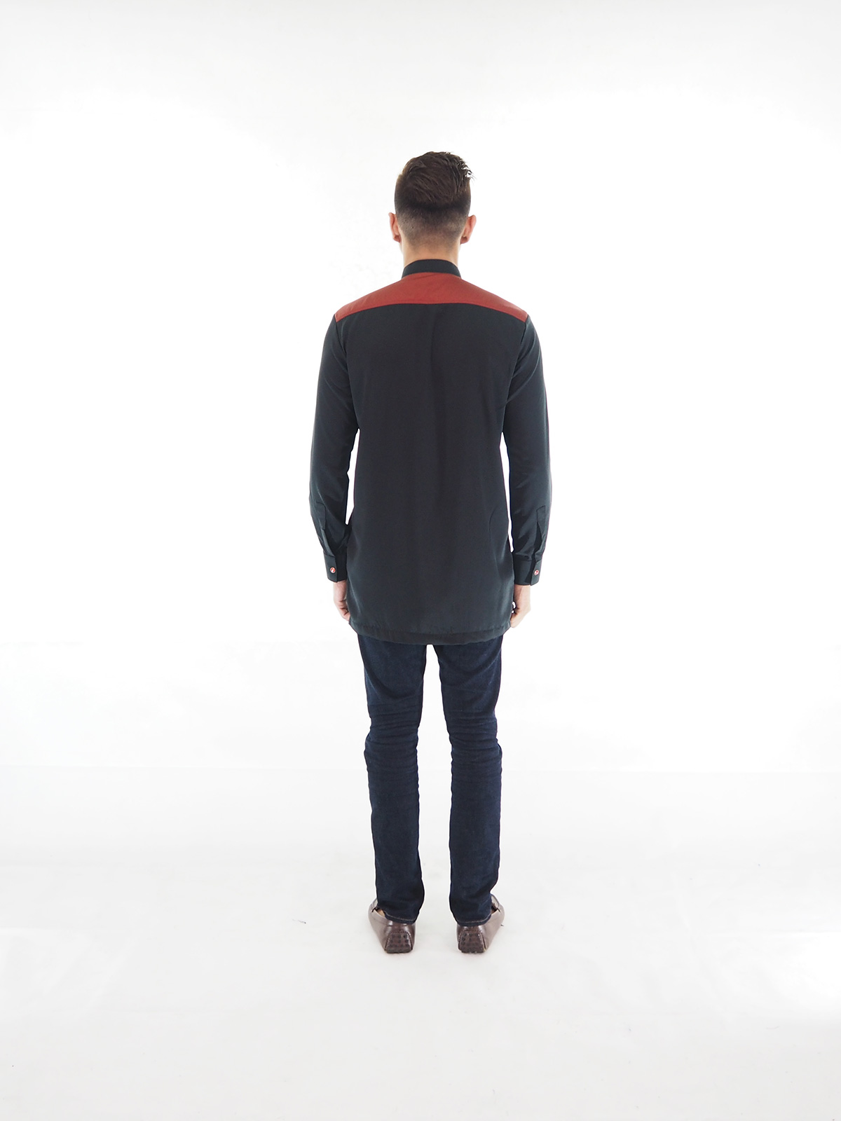SW4024 Men Blouse Kurta Black