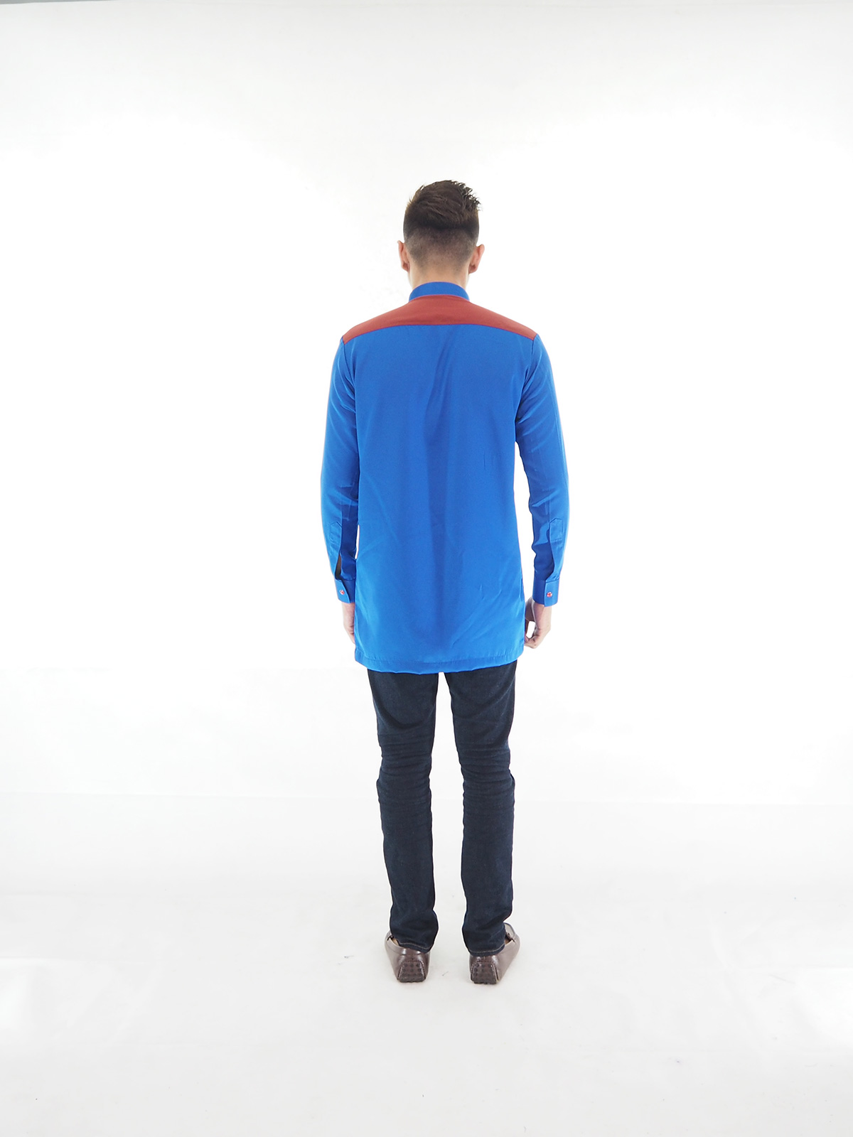 SW4024 Men Blouse Kurta Blue