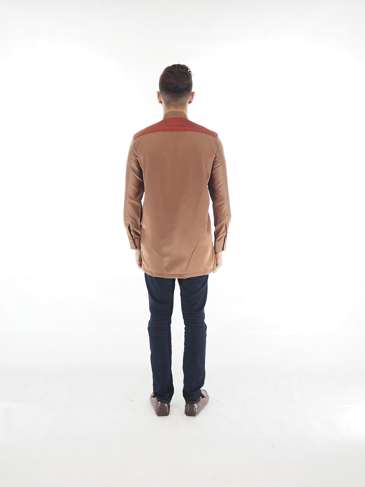 SW4024 Men Blouse Kurta Brown