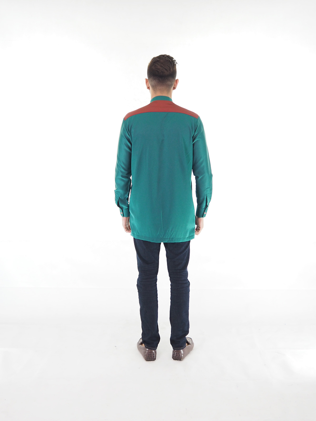 SW4024 Men Blouse Kurta Green