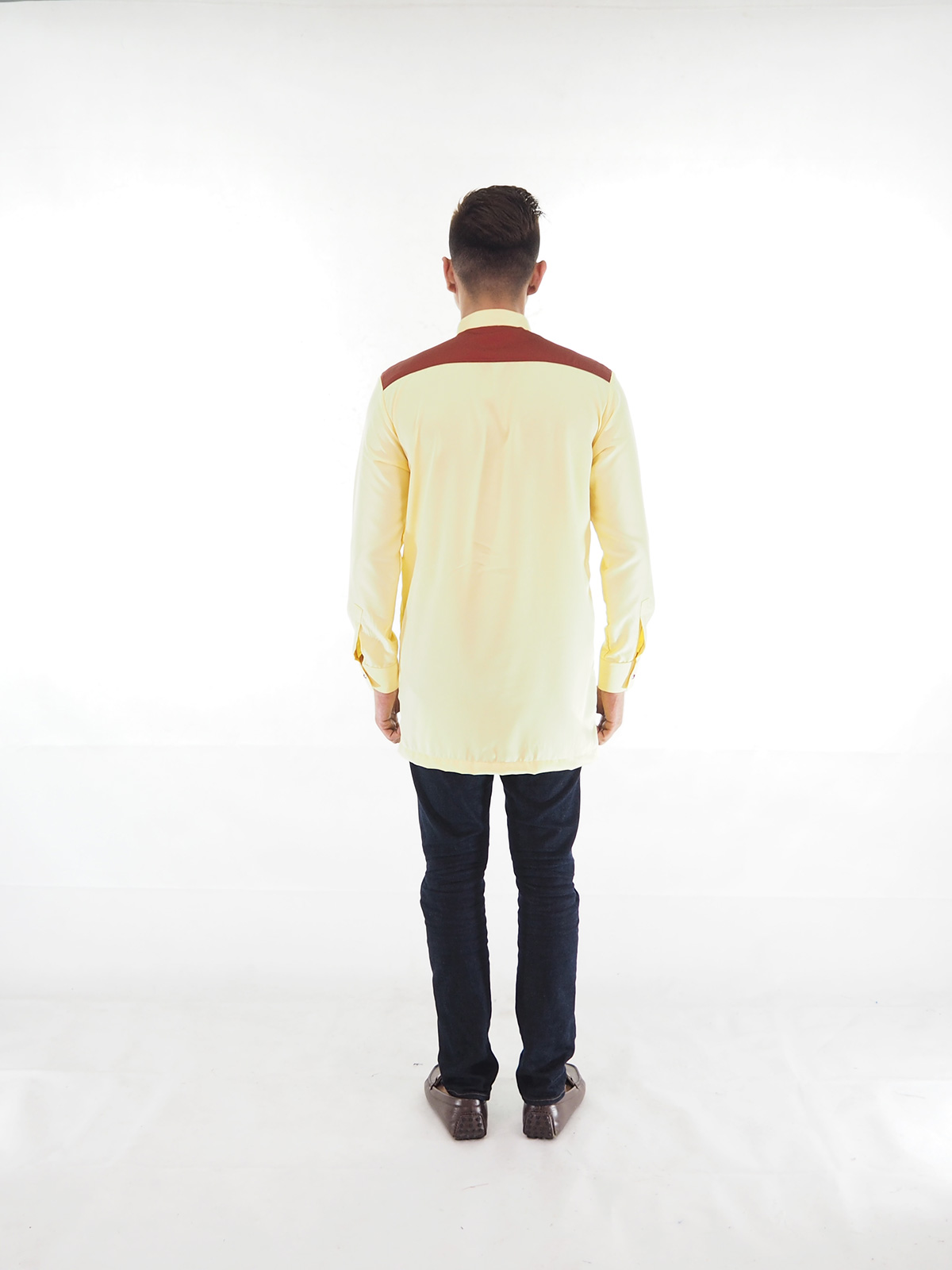 SW4024 Men Blouse Kurta Yellow