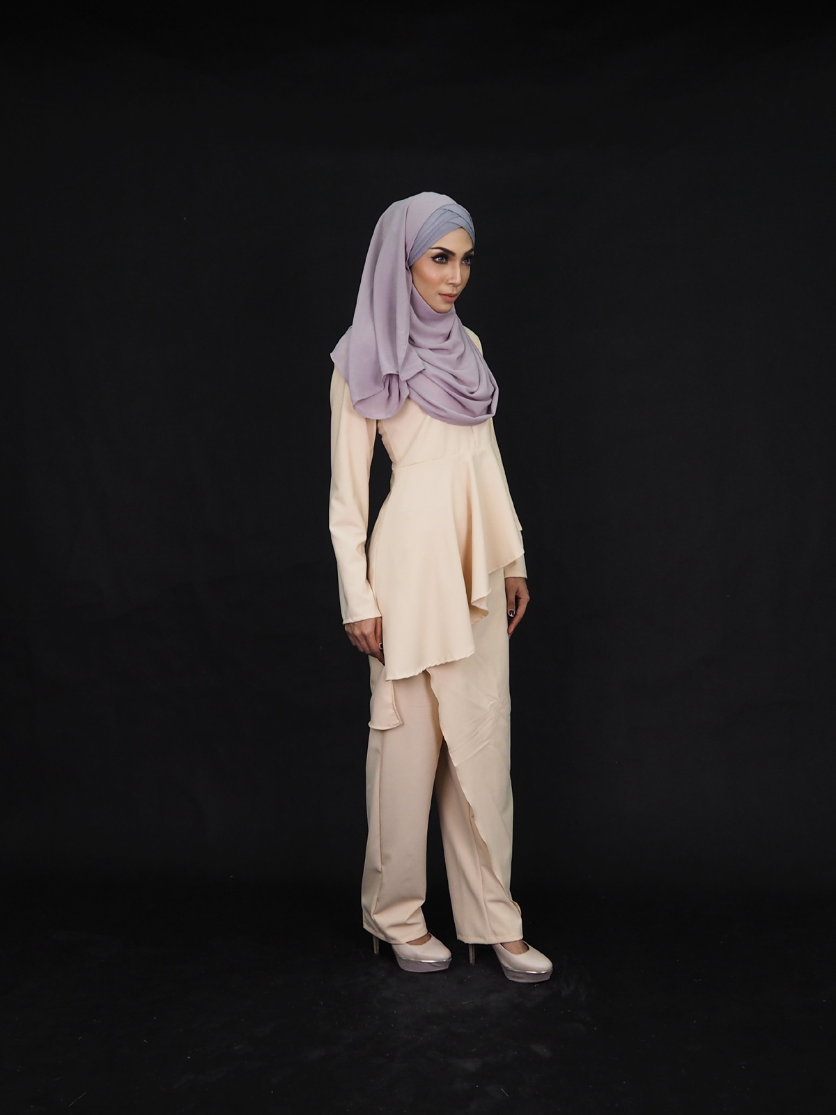 SW4026 Set Blouse+Pants Palazzo Cream