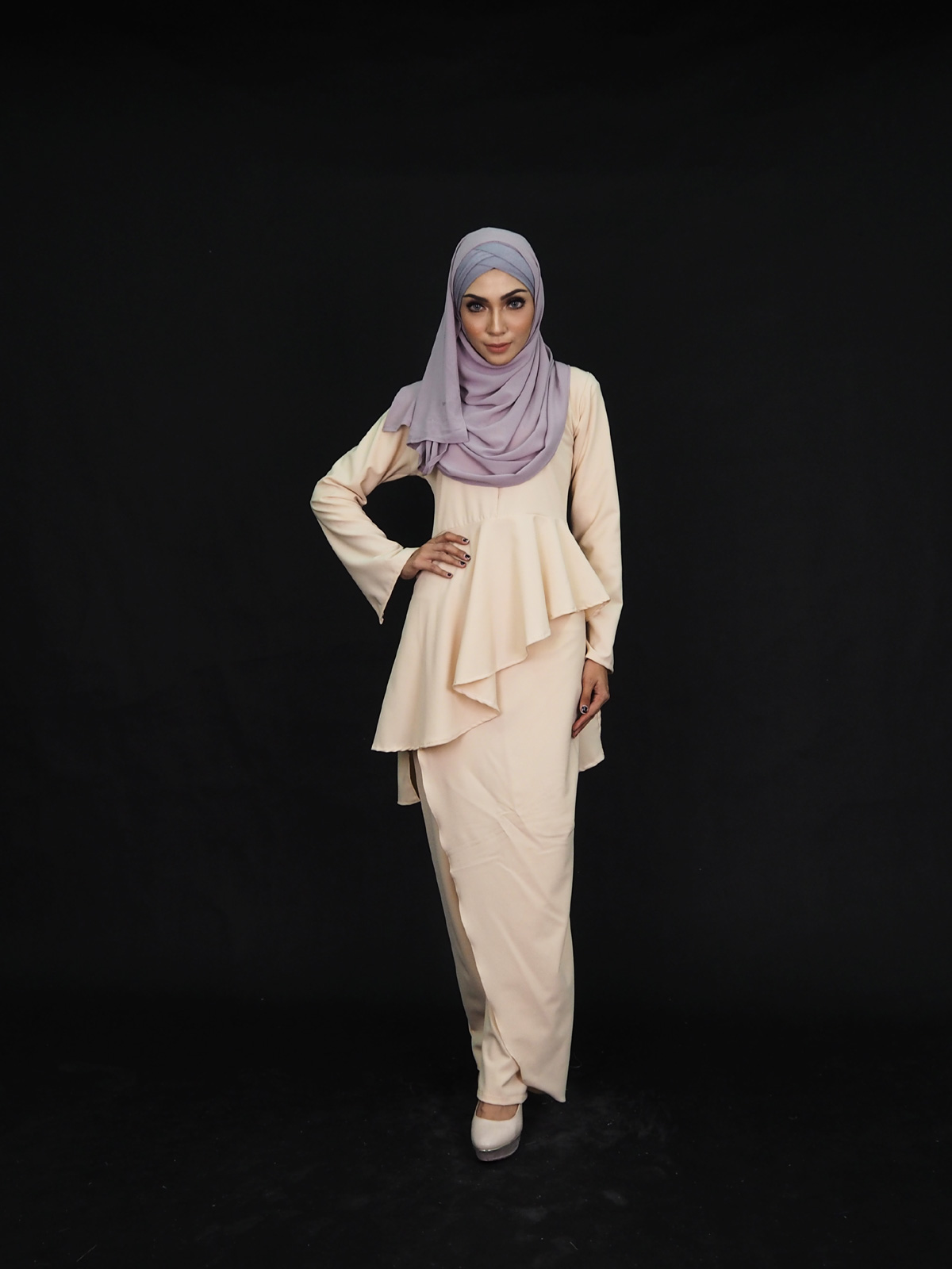 SW4026 Set Blouse+Pants Palazzo Cream