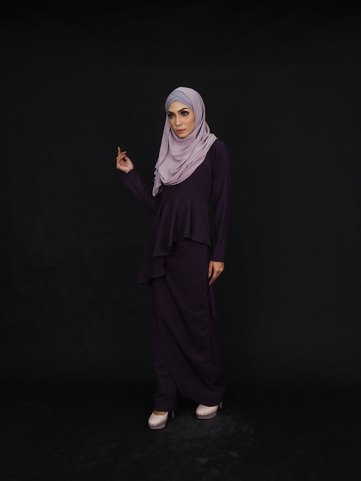 SW4026 Set Blouse+Pants Palazzo Purple