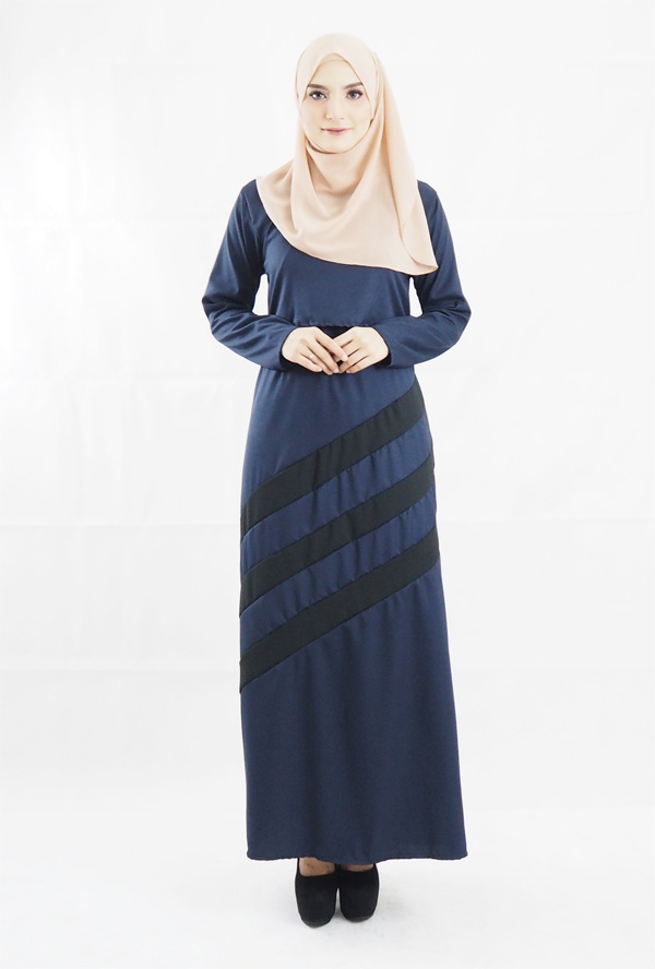 SW4101 Breastfeeding Jubah Dress Blue