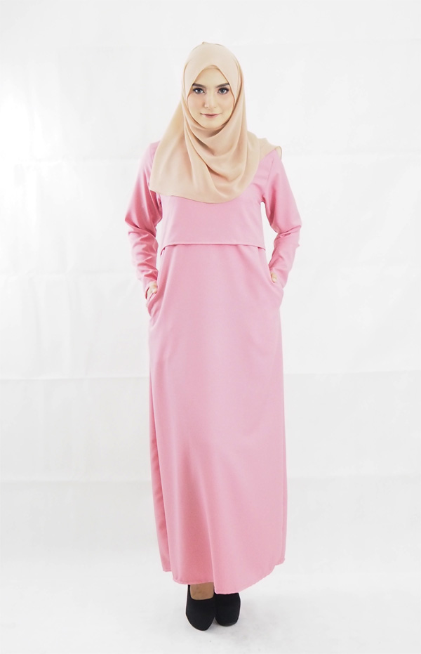 SW4103 Jubah Breastfeeding Pink