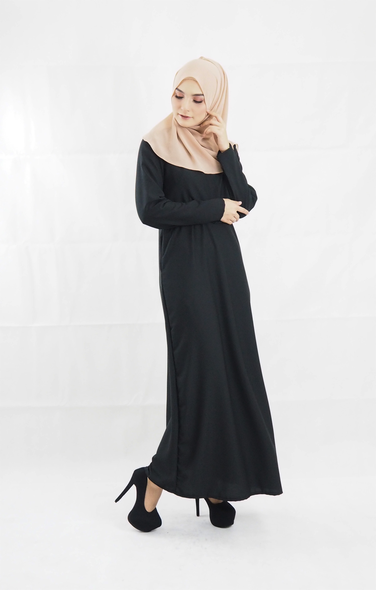 SW4105 Jubah Breastfeeding Black