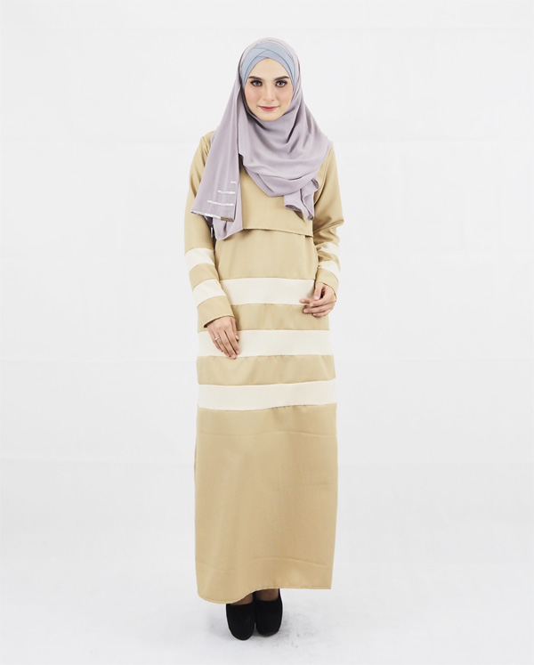 SW4107 Breastfeeding Jubah Dress Brown