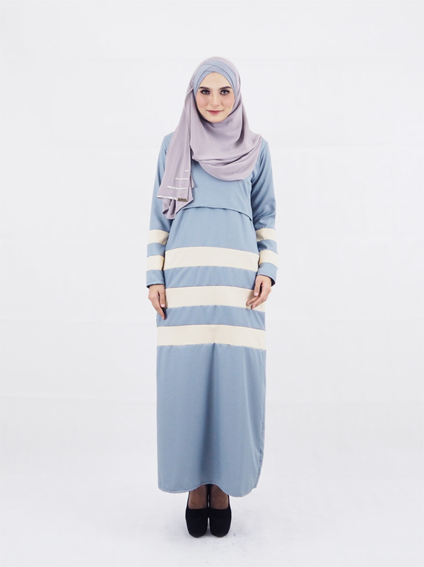 SW4109 Breastfeeding Jubah Dress Grey