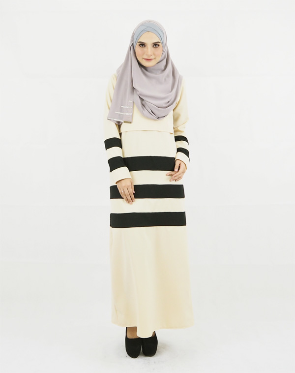 SW4110 Breastfeeding Jubah Dress Cream