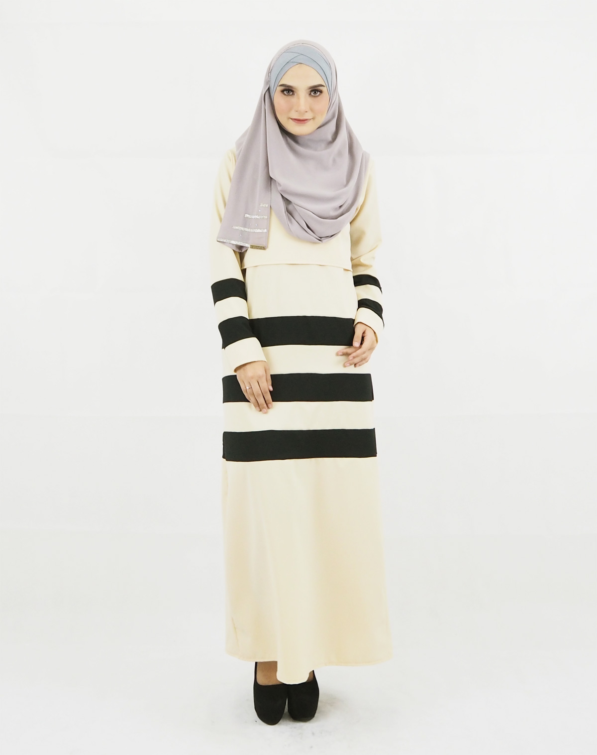 SW4110 Breastfeeding Jubah Dress Cream