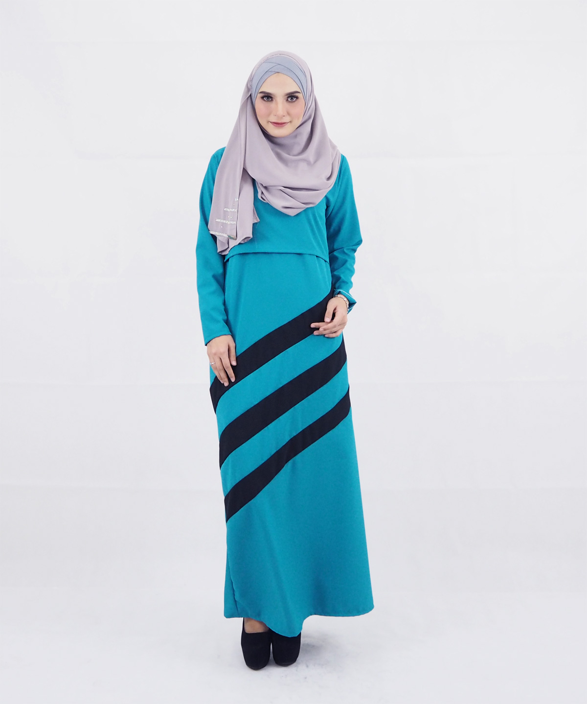 SW4111 Breastfeeding Jubah Dress Blue