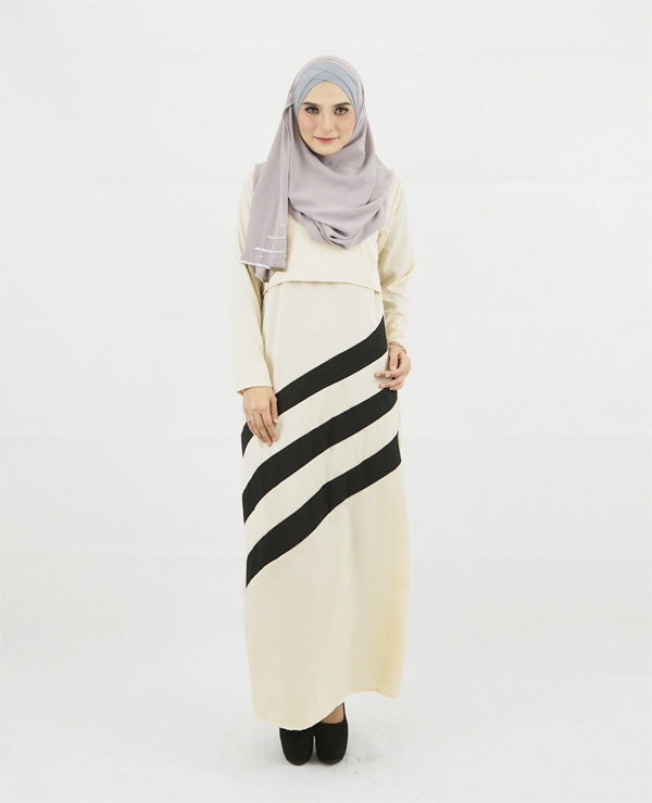 SW4112 Breastfeeding Jubah Dress Cream