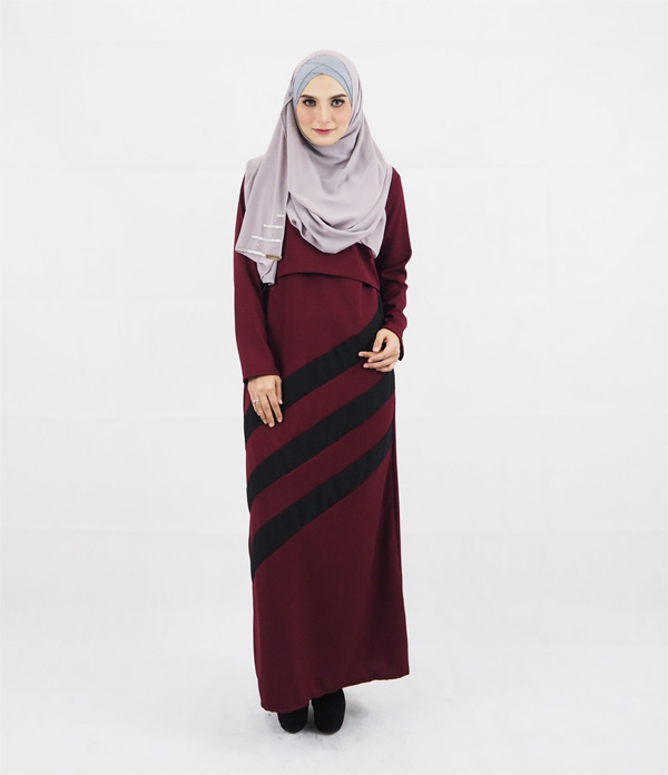 SW4113 Breastfeeding Jubah Dress Maroon
