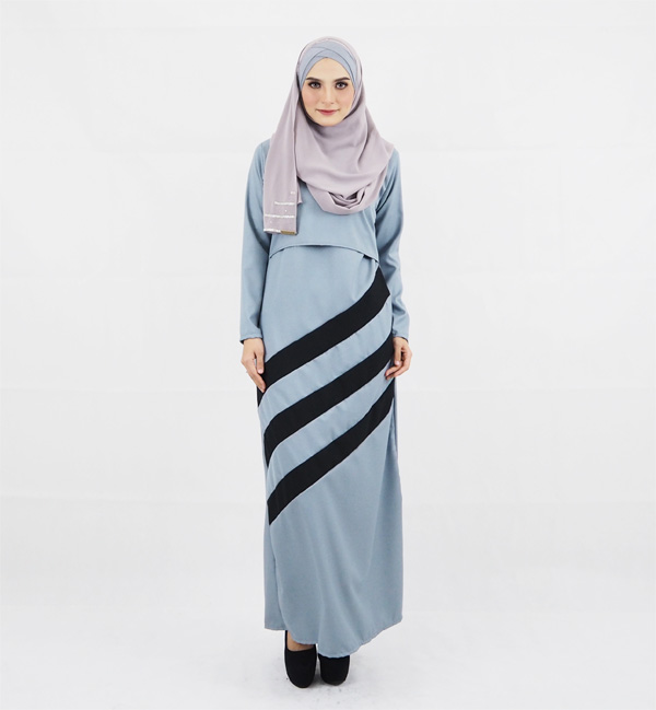 SW4116 Breastfeeding Jubah Dress Grey