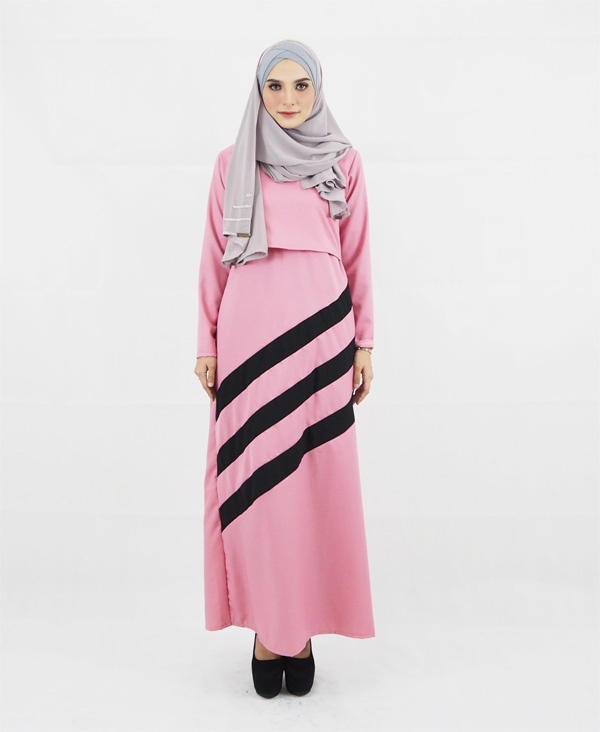 SW4118 Breastfeeding Jubah Dress Pink