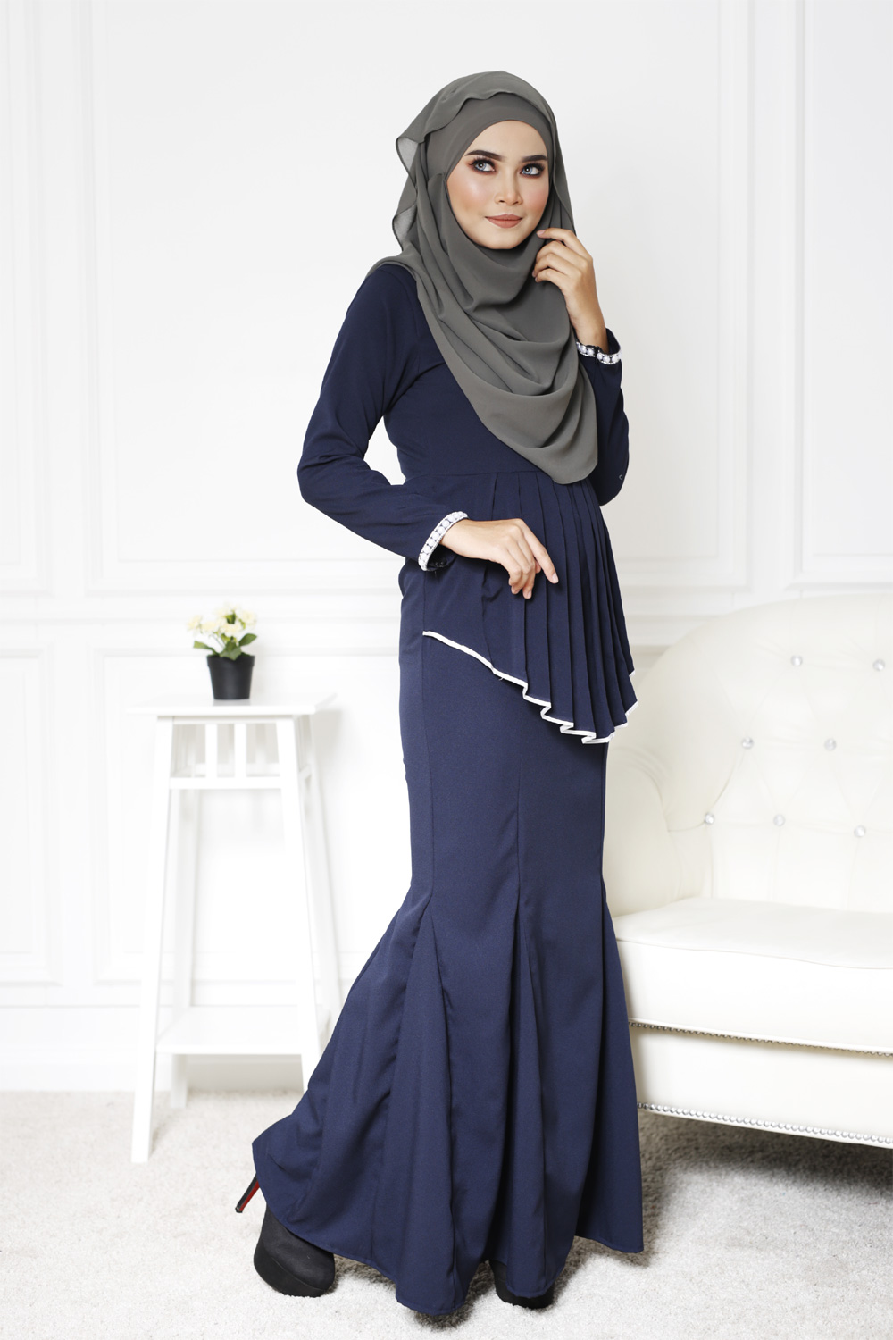 SW4122 Jubah Dress  Blue
