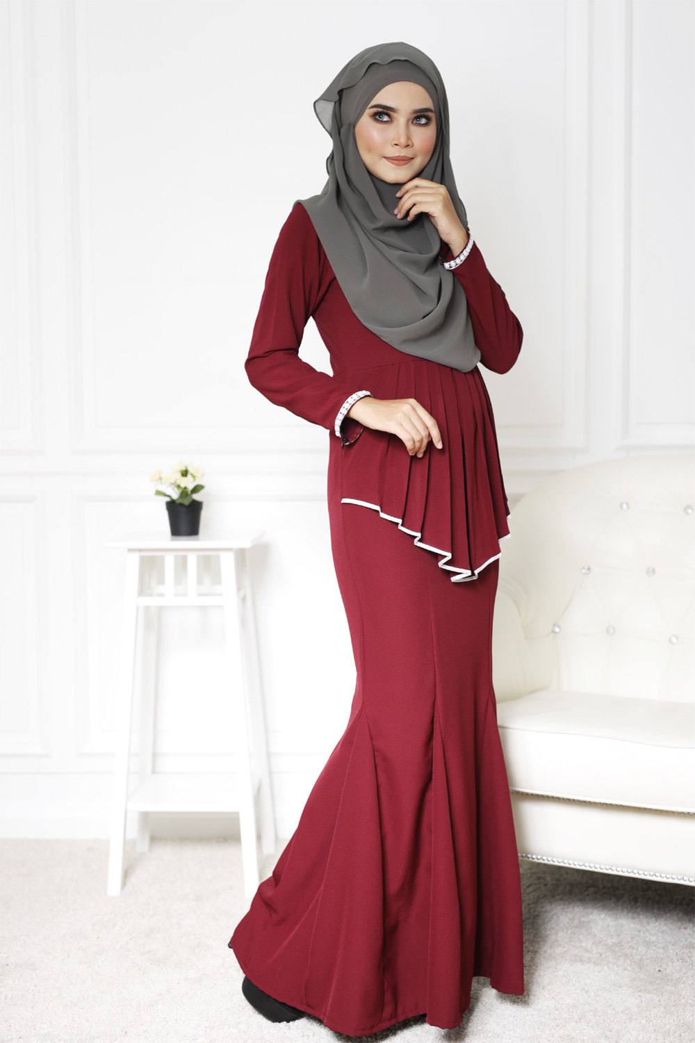 SW4123 Jubah Dress Maroon