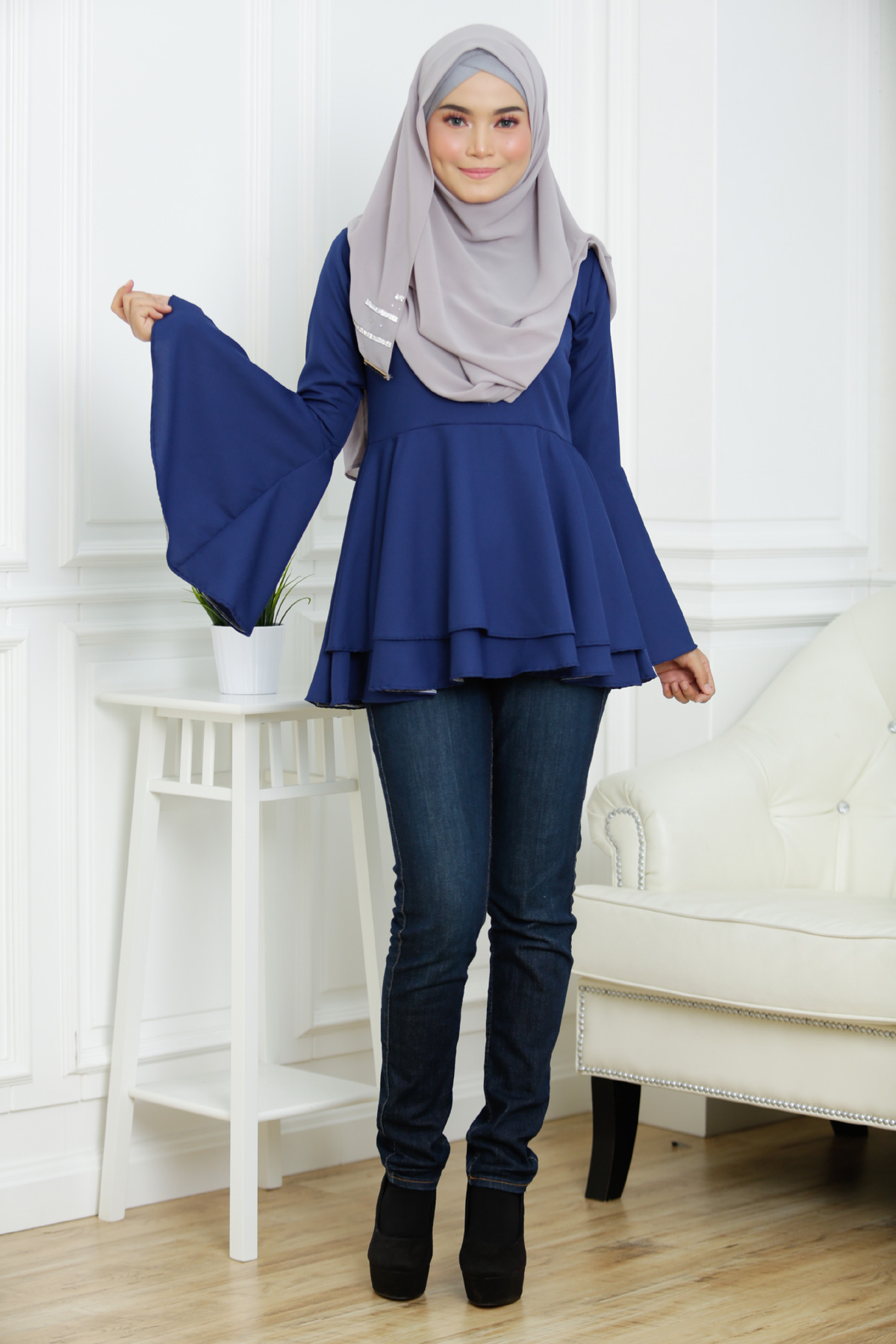 SW4127 Breastfeeding Blouse Blue