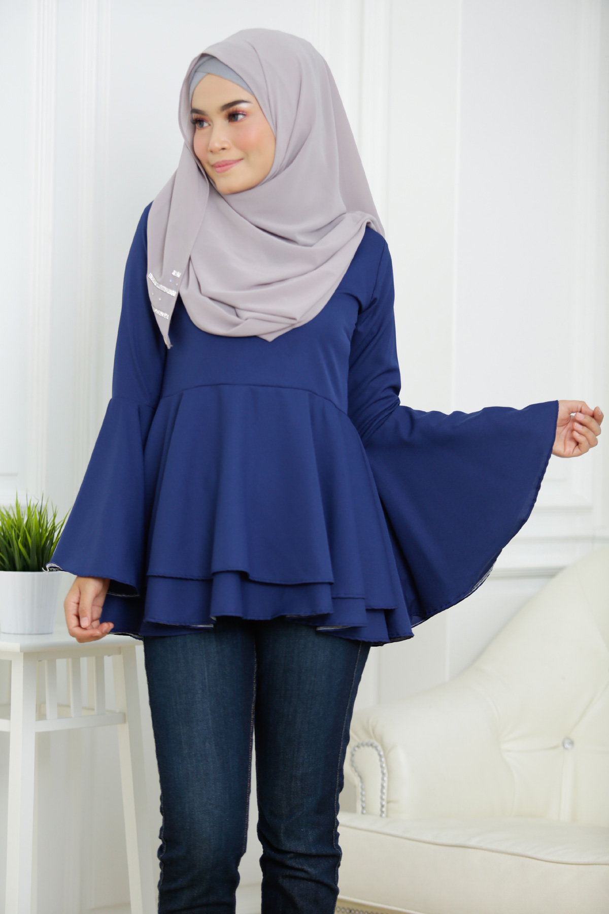 SW4127 Breastfeeding Blouse Blue