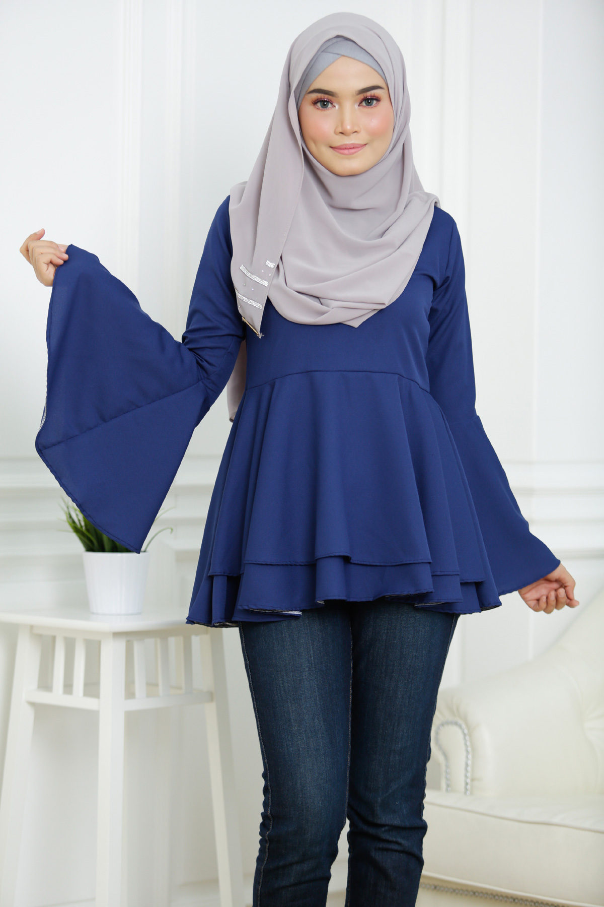 SW4127 Breastfeeding Blouse Blue