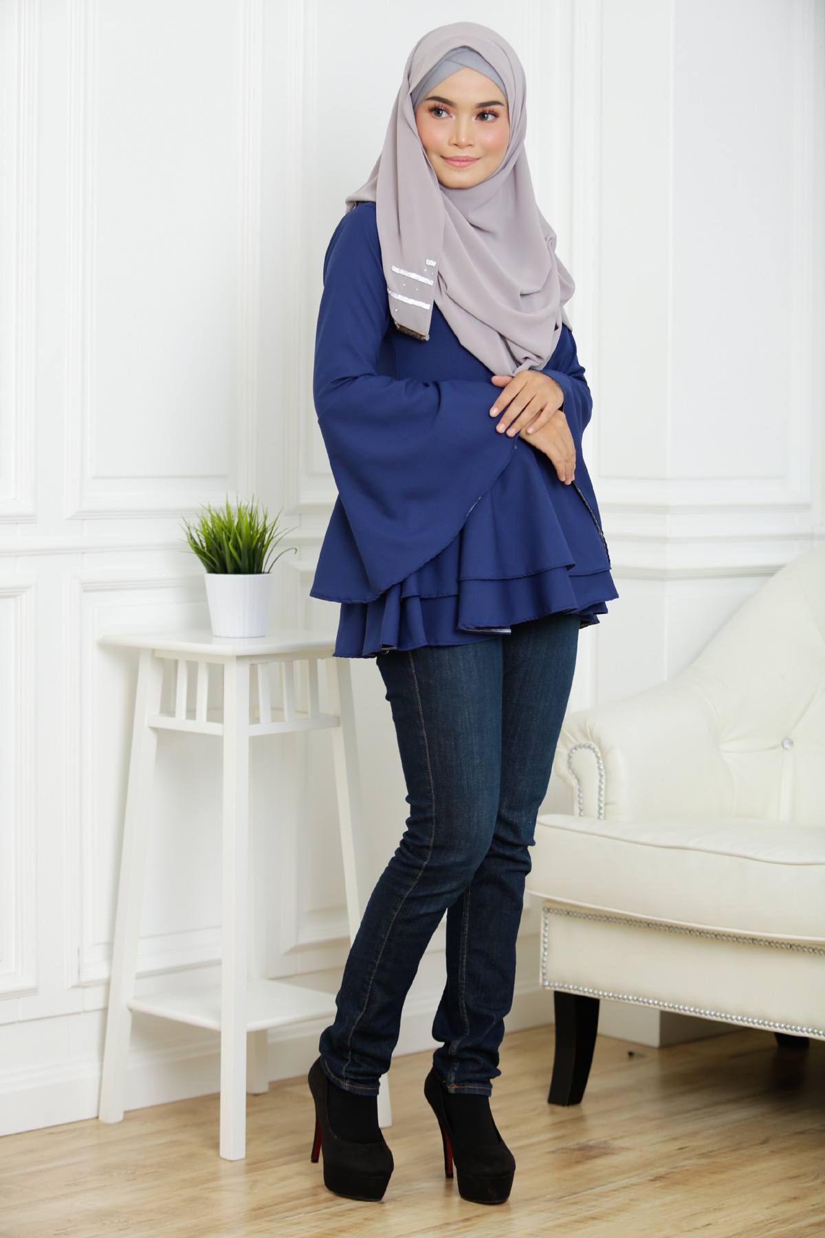 SW4127 Breastfeeding Blouse Blue